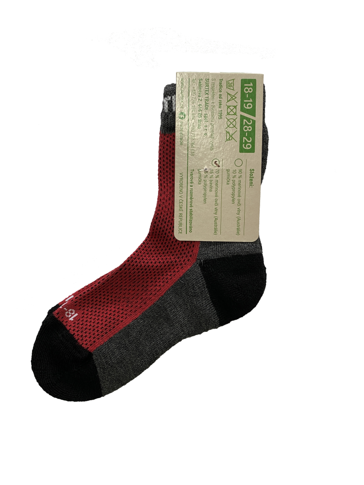 Surtex froté ponožky 70% merino - červené_1