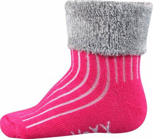 Voxx Lunik kojenecké froté ponožky tmavě růžové