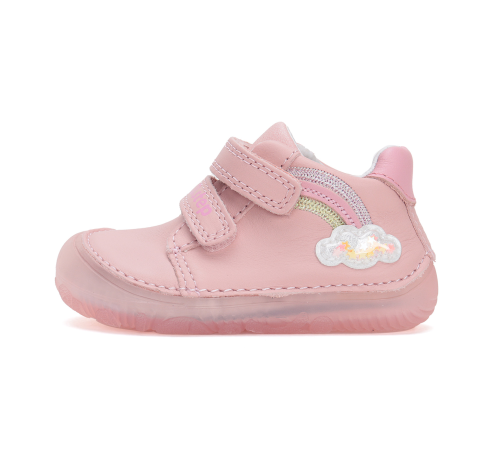 DDstep kožené tenisky S073-511424 Baby Pink duha