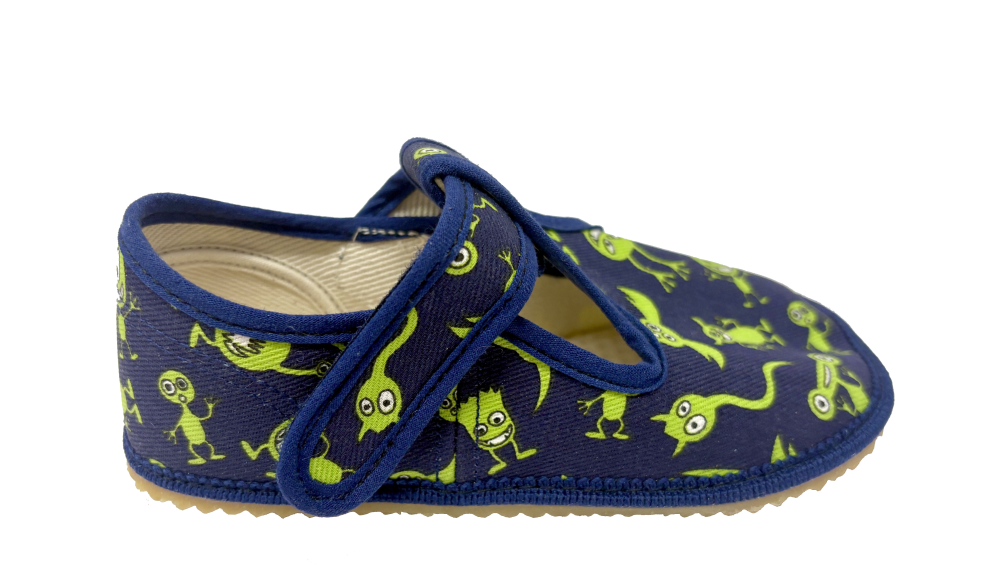 Beda barefoot papučky Monsters - širší