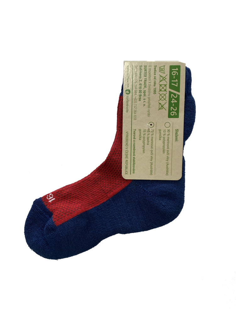 Surtex froté ponožky 70% merino - červené_2