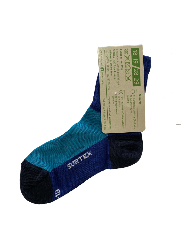 Surtex ponožky pro běžné nošení 70% merino - modré_1