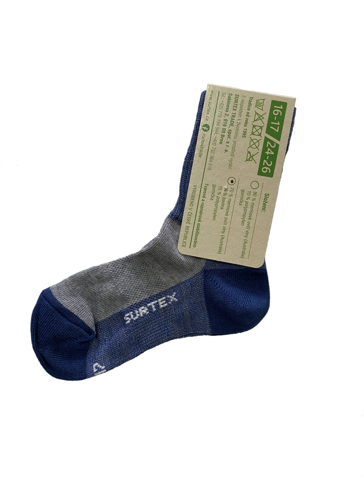 Surtex ponožky pro běžné nošení 70% merino - modré_2
