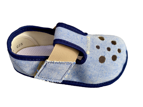 Pegres BF03 textilní papučky s průřezem modré