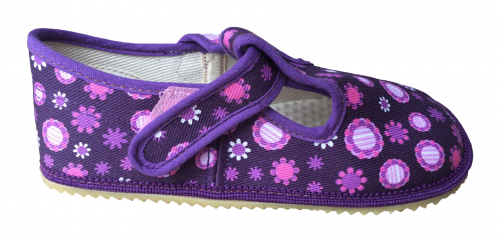 Beda barefoot papučky Violet Flower - širší