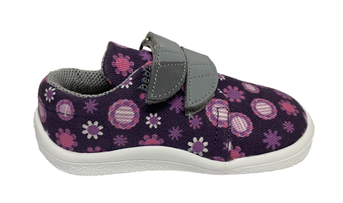 Beda barefoot textilní tenisky Violet Flower